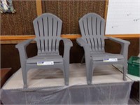 2 plastic Adarondack chairs