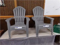 2 plastic Adarondack chairs