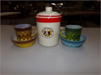 Coffee cups , bowls and canaster
