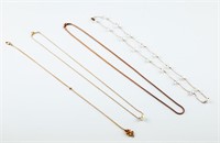 4 Gold bracelet and necklaces.