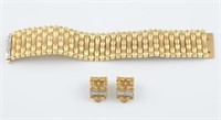 18k Diamond bracelet and earrings set.