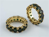 2 18k green sapphire rings