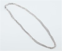 14k White gold multi-strand necklace.