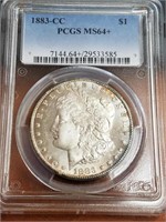 1883 CC Morgan Silver Dollar  PCGS MS64
