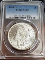 1884-O Morgan Silver Dollar PCGS MS63