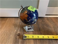 Desk top globe with mother of pearl inlay