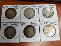 6 Barber Quarters (see photos)