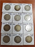 12 Barber Quarters (see photos)