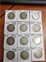 12 Barber Quarters (see photos)