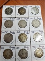 12 Barber Quarters (see photos)