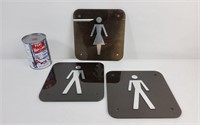 Plaques toilette, 2 hommes & 1 femme