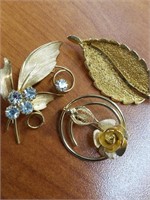 3 Vintage Brooches Sarah Coventry etc.