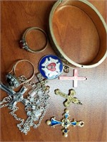 Assorted Jewelry, crosses etc.  (see photos)
