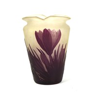 Galle Purple Art Glass Vase
