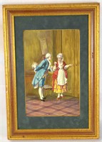 Framed Porcelain Plaque of Couple