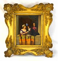 German Hand Painted Porcelain Plaque