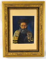 Framed Oil Painting on Copper of Rabbie