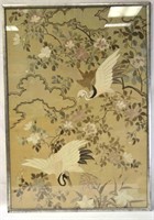 Large Chinese Framed Embroidered Panel