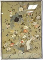 Large Chinese Framed Embroidered Panel