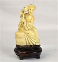 Chinese Carved Bone Figure of Lady