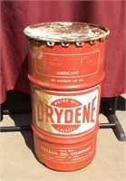 Vintage Drydene Motor Oils Lubricant Barrel