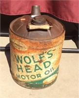 Wolf's Head 5 Gal Motor Oil Can