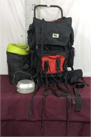 Large REI Metal Frame Backpack Camp Gear