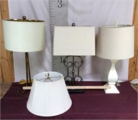 Three Contemporary Lamps and Extra Shade