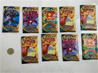 9 paquets de Cartes Pokémon répliques