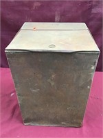 Antique Metal Coal Box with Lid