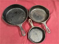 Vintage Cast Iron Pans, Two Small  Wagner's,