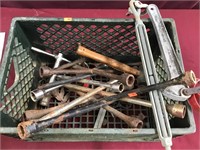 Crate of Assorted Tools, Lug Wenches