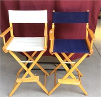 Set of Two Wooden Directors Chairs