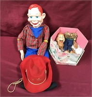 2 Old Howdy Doody Puppet/ Ventriloquist Dolls