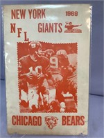 My Giants vs Bears 1969 cardboard sign