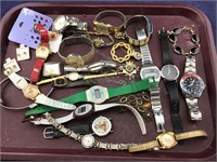 Tray Lot of Old Watches Plus