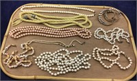 Tray of Pearl-Type Older Jewelry