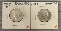 1959D & 1960 25¢ - Mint