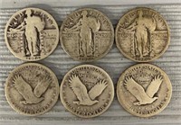 (6) Standing Liberty Silver 25¢
