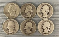 (6) Washington Silver 25¢