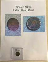 Scarce 1866 Indian Head Cent