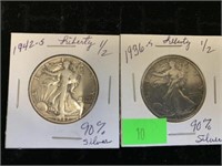 (2) Walking Liberty Half Dollars