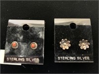 (2) Sterling Sets of Stud Earrings