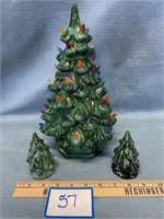 12" Ceramic Christmas Tree w/Lights &
