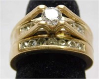 Bridal Set 14K y gold,1.33 carat total weight of