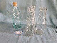 (4) Contemporary milk Bottles
