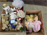 Assorted Stuffed Animals & Baby Dolls