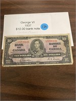 GEORGE VI 1937  $10 BILL