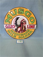 MUSGO Gasoline Embossed 15" Metal Sign