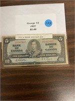 GEOGE VI 1937 $5 BILL